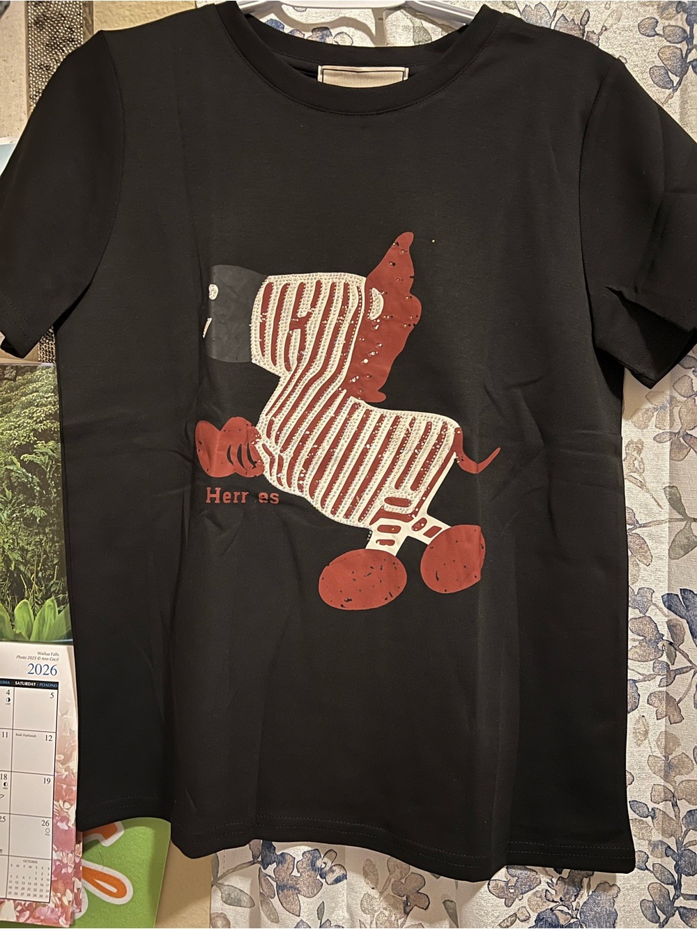 KATAY SHOP Black Rhinestone Graphic T-Shirt — NWT